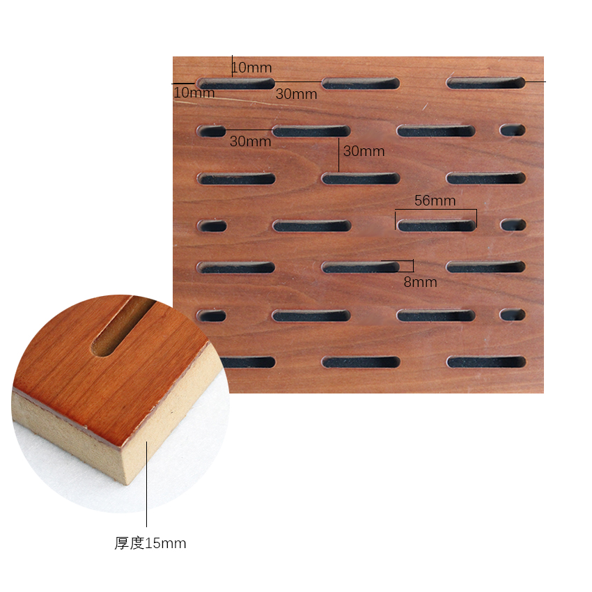 Akustische, schallabsorbierende, bewaldete Deckenwand